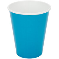 Creative Converting 563131B 9 oz. Turquoise Poly Paper Hot / Cold Cup - 240/Case