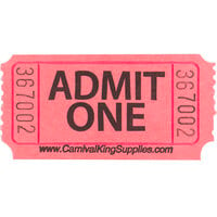 Carnival King Pink 1-Part Customizable "Admit One" Tickets - 2000/Roll