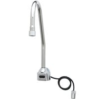 T&S EC-3101-LF22-SB Vandal Resistant Chrome Plated Brass Hands-Free Sensor Faucet with 11 5/8 inch Rigid Surgical Bend Nozzle, Short Elbow, AC/DC Control Module, Flow Control, Temperature Control, and 18 inch Supply Hoses