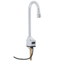 T&S EC-3100-LF22 Vandal Resistant Chrome Plated Brass Hands-Free Sensor Faucet with 11 inch Rigid Gooseneck, Laminar Flow Device, AC/DC Control Module, Flow Control, Temperature Control, and 18 inch Supply Hoses