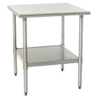 Eagle Group T3030B 30 inch x 30 inch Stainless Steel Work Table with Galvanized Undershelf