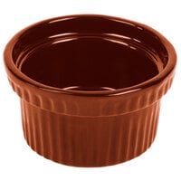 Tablecraft CW1610CP 10.5 oz. Copper Cast Aluminum Souffle Bowl with Ridges