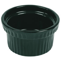 Tablecraft CW1610HGN 10.5 oz. Hunter Green Cast Aluminum Souffle Bowl with Ridges