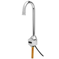 T&S EC-3100-120X Vandal Resistant Chrome Plated Brass Hands-Free Sensor Faucet with 12 inch Rigid Gooseneck, AC/DC Control Module, Flow Control, Temperature Control, and 18 inch Supply Hoses