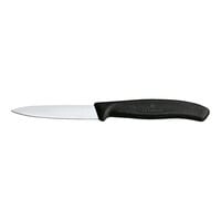Victorinox Swiss Classic 3 1/4 inch Spear Point Smooth Edge Paring Knife with Black Handle 6.7603