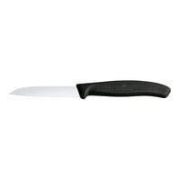 Victorinox Swiss Classic 3 1/8 inch Serrated Sheep's Foot Paring Knife with Black Handle 6.7433