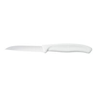 Victorinox Swiss Classic 3 1/4 inch Sheep's Foot Smooth Edge Paring Knife with White Handle 6.7437