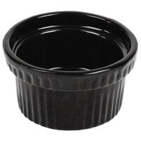 Tablecraft CW1610MBS 10.5 oz. Midnight with Blue Speckle Cast Aluminum Souffle Bowl with Ridges