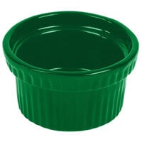 Tablecraft CW1610GN 10.5 oz. Green Cast Aluminum Souffle Bowl with Ridges