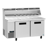 Hoshizaki PR67B-Z 67" Refrigerated Pizza Prep Table with Built-In Catch Trays and Two Doors