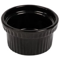 Tablecraft CW1610BK 10.5 oz. Black Cast Aluminum Souffle Bowl with Ridges