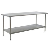Eagle Group T3084B 30 inch x 84 inch Stainless Steel Work Table with Galvanized Undershelf