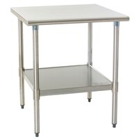 Eagle Group T3030SEB 30" x 30" Stainless Steel Deluxe Work Table with Stainless Steel Undershelf
