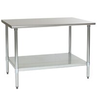 Eagle Group T3048SEB 30 inch x 48 inch Stainless Steel Deluxe Work Table with Stainless Steel Undershelf