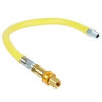 T&S HG-4C-24 Safe-T-Link 24 inch Coated Gas Connector Hose with 1/2 inch NPT Male End, Quick Disconnect, 90 Degree Elbow, and Street Elbow
