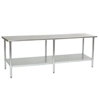 Eagle Group T2496SB 24" x 96" Stainless Steel Work Table with Stainless Steel Undershelf