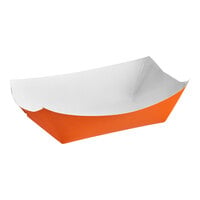 #300 3 lb. Solid Orange Paper Food Tray - 500/Case