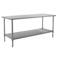 Eagle Group T3072B 30 inch x 72 inch Stainless Steel Work Table with Galvanized Undershelf