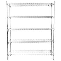 Metro 5A567C Stationary Super Erecta Adjustable 2 Series Chrome Wire Shelving Unit - 24 inch x 60 inch x 74 inch