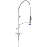 Fisher 34169 Deck Mounted Single Base Pre-Rinse Faucet with 6" Swing Spout and Wall Bracket