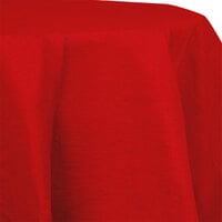 Creative Converting 923548 82 inch Classic Red OctyRound Tissue / Poly Table Cover - 12/Case