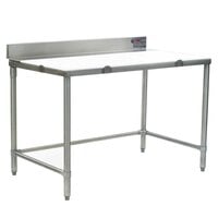 Eagle Group CT2448S-BS 24" x 48" Poly Top Cutting Table with Backsplash