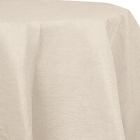 Creative Converting 923264 82" Ivory OctyRound Tissue / Poly Table Cover - 12/Case