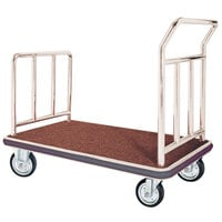 Aarco FB-1C Stainless Steel Chrome Finish Luggage Cart - 42" x 24" x 36"
