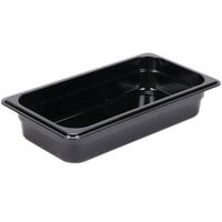 Carlisle 3086003 StorPlus 1/3 Size Black High Heat Plastic Food Pan - 2 1/2 inch Deep