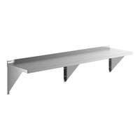Regency SW1872-3-16-V 16 Gauge Stainless Steel 18" x 72" Heavy-Duty Wall Shelf