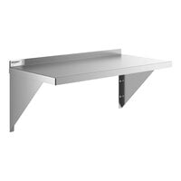 Regency SW1836-3-16-V 16 Gauge Stainless Steel 18" x 36" Heavy Duty Wall Shelf