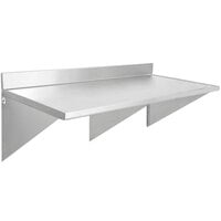 Eagle Group WT3060SE-BS 30 inch x 60 inch Stainless Steel Wall Mounted Table with Backsplash