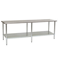 Eagle Group T24120B 24 inch x 120 inch Stainless Steel Work Table with Galvanized Undershelf