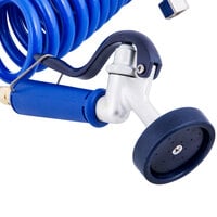 T&S PG-35AV-CH03 5.05 GPM Angled Pet Grooming Spray Valve with 9' Coiled Polyurethane Hose and 1/2 inch NPT Female Connection