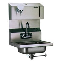Eagle Group HSA-10-FLDP Hand Sink with Gooseneck Faucet, Towel Dispenser, Soap Dispenser, and Polymer Drain Lever