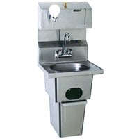 Eagle Group HSA-10-FDP-T-MG MicroGard Hand Sink with Gooseneck Faucet, Towel Dispenser, Soap Dispenser, Built In Waste Receptacle, and Basket Drain