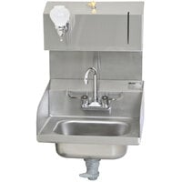 Eagle Group HSA-10-FWLDP-LRS Hand Sink with Gooseneck Faucet, Towel Dispenser, Soap Dispenser, Polymer Drain Lever, Overflow, and End Splashes