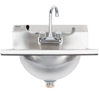 Eagle Group HSA-10-FW Hand Sink with Gooseneck Faucet, Wrist Action and Standard Handles, and Basket Drain