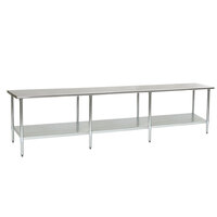 Eagle Group T24132B 24 inch x 132 inch Stainless Steel Work Table with Galvanized Undershelf