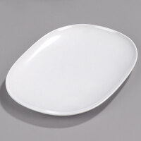 Carlisle 4384202 14 inch x 10 inch White Oblong Melamine Platter - 12/Case
