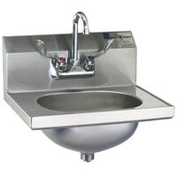 Eagle Group HSA-10-FW-MG MicroGard Hand Sink with Gooseneck Faucet, Wrist Action Handles, and Basket Drain