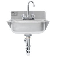 Eagle Group HSAE-10-FA Hand Sink with Gooseneck Faucet, Basket Drain, P-Trap, and Tail Piece