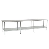 Eagle Group T30144EB 30 inch x 144 inch Stainless Steel Work Table with Galvanized Undershelf