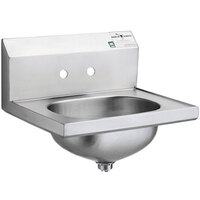 Eagle Group HSA-10 Hand Sink with 4" Faucet Center Holes and Basket Drain