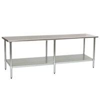 Eagle Group T24120EB 24 inch x 120 inch Stainless Steel Work Table with Galvanized Undershelf