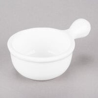 Tablecraft CW3370W 8 oz. White Cast Aluminum Soup Bowl with Handle