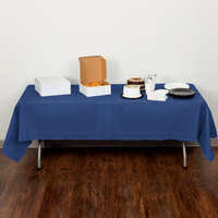Creative Converting 710242B 54 inch x 108 inch Navy Blue Tissue / Poly Table Cover - 24/Case