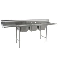 Eagle Group 314-18-3-18 Three Compartment Stainless Steel Commercial Sink with Two Drainboards - 96 inch