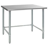 Eagle Group T2460GTB 24 inch x 60 inch Open Base Stainless Steel Commercial Work Table