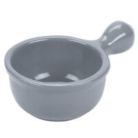 Tablecraft CW3370GY 8 oz. Gray Cast Aluminum Soup Bowl with Handle